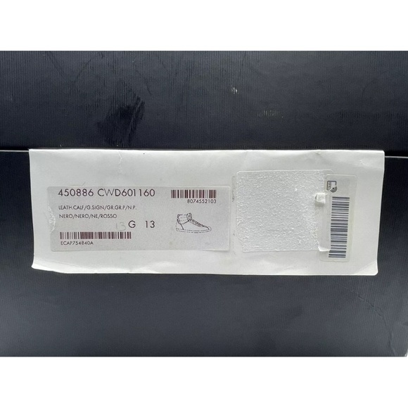 Gucci Leather Signature High Top Black Trainers Men's Size 13.5G - Picture 7 of 8